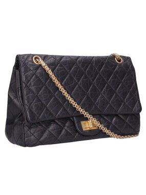 Chanel 2.55 Large Aged Calfskin Double Flap Chain Shoulder Bag